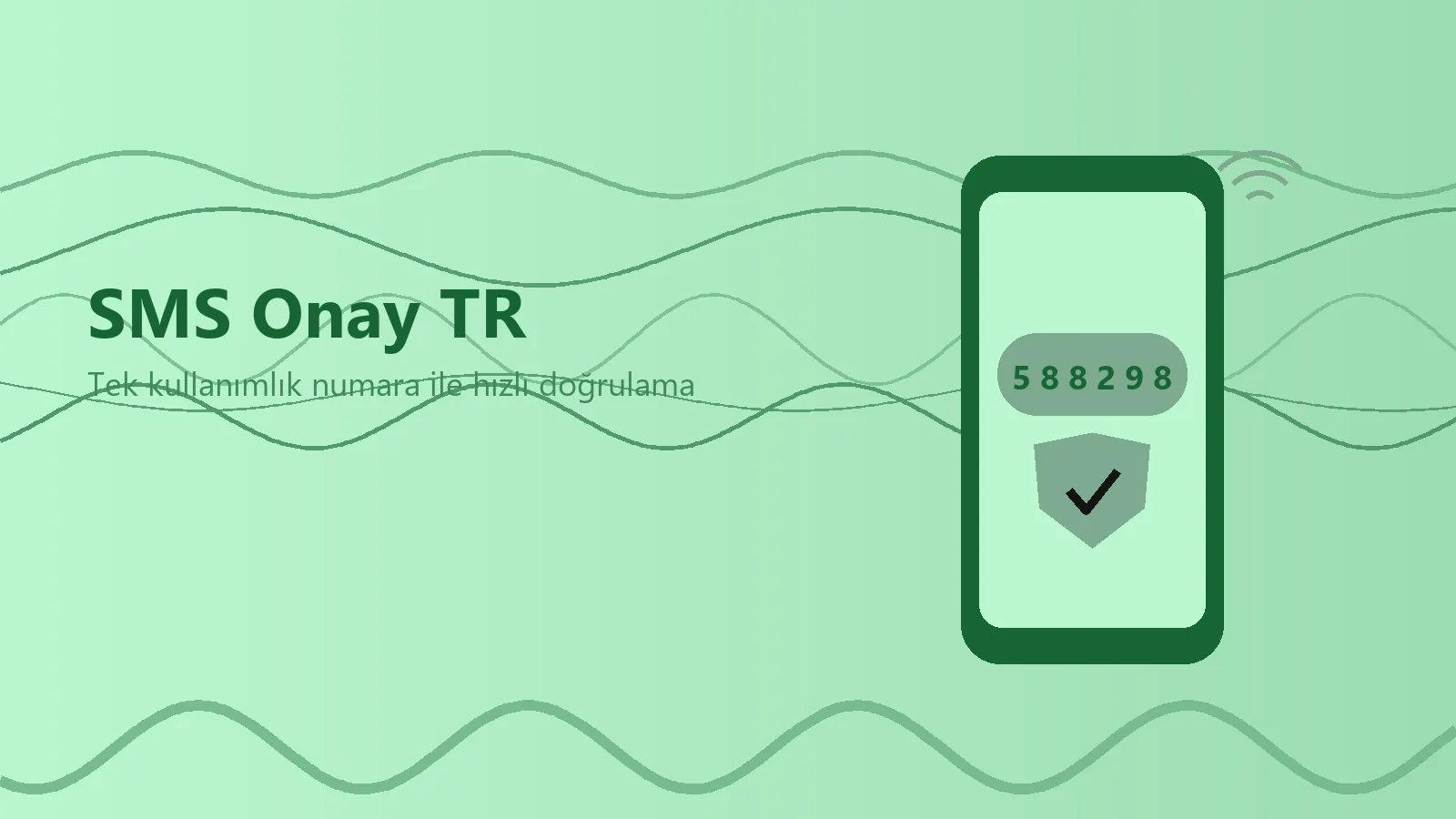 SMS Onay TR ana ekranı: sms onay tr kullanıcısı için yeşil tonlu panelde bekleyen doğrulama kodu