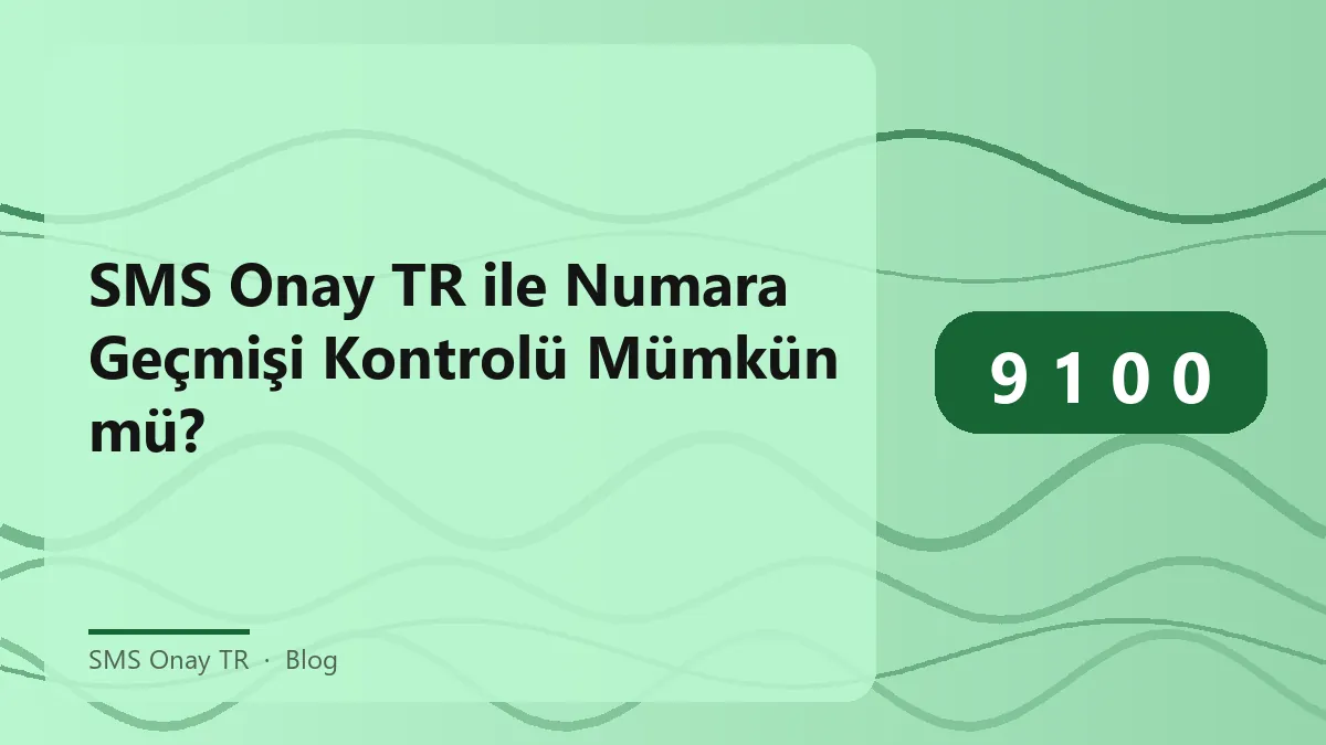 SMS Onay TR ile numara geçmişi kontrolü ve kullanılmış numara tespiti
